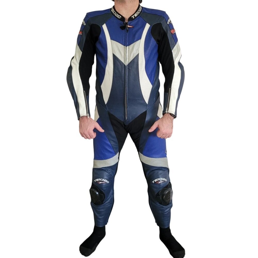 Teknic Chicane Leather One Piece Motorcycle Track Racing Suit Purple Size 44